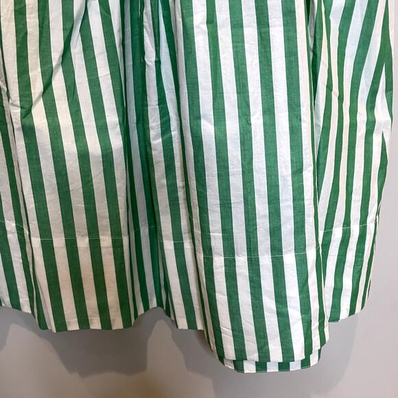 J.Crew Hyacinth Dress Striped Cotton Poplin Smocked Holiday CI932 Bright Clover - Picture 11 of 14